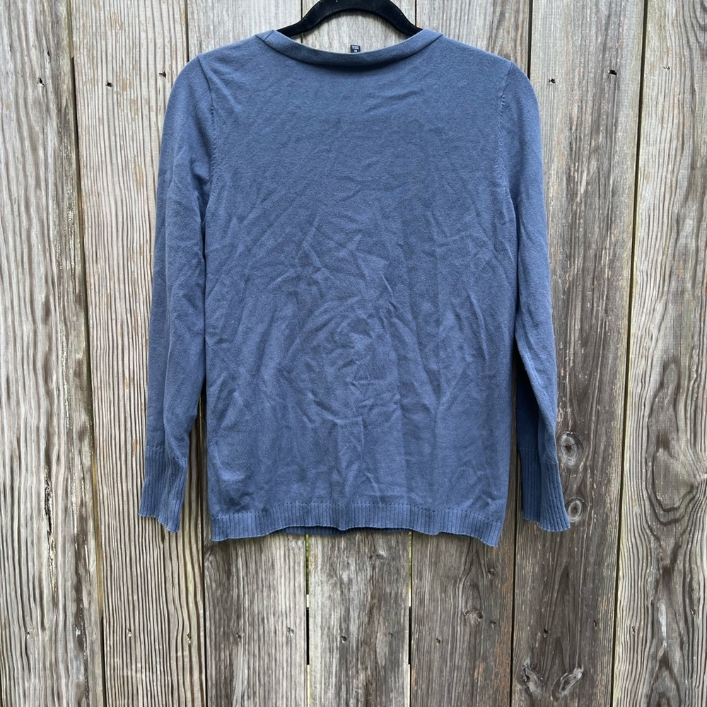 Talbots Blue Scoop Neck 3/4 sleeve Sweater size Med - Picture 6 of 7